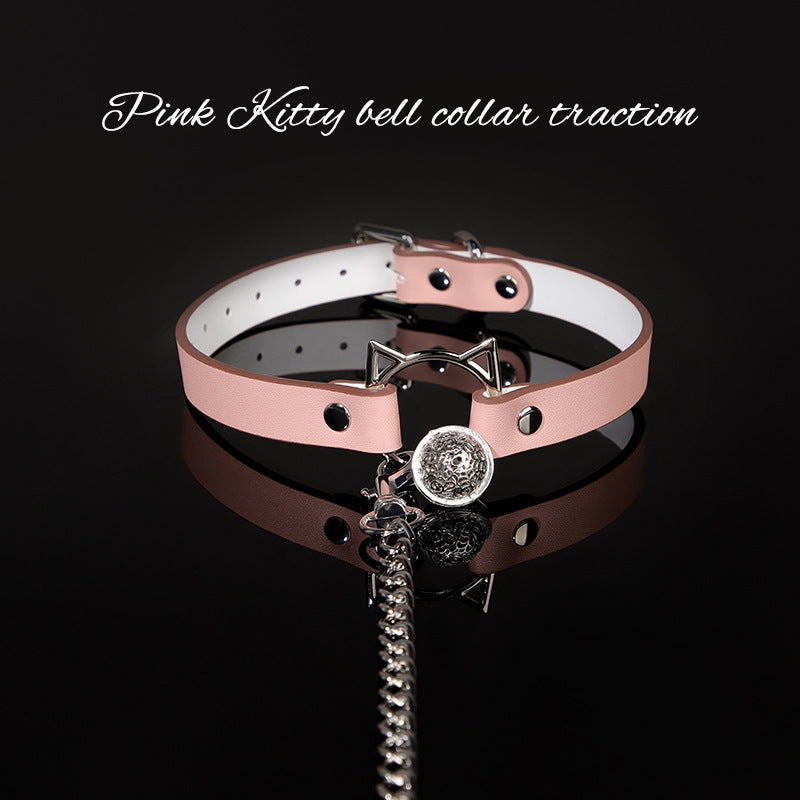 Pink Kitty Sub Collar and Leash Set BM78