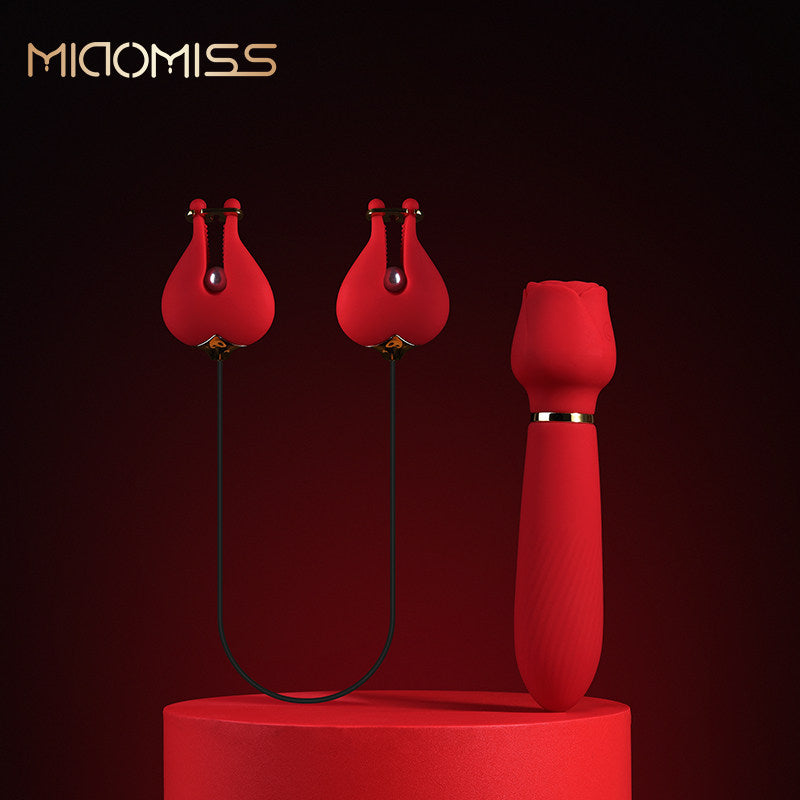 Vibrating Dual Vibrating Silicone Nipple Clamps BM40