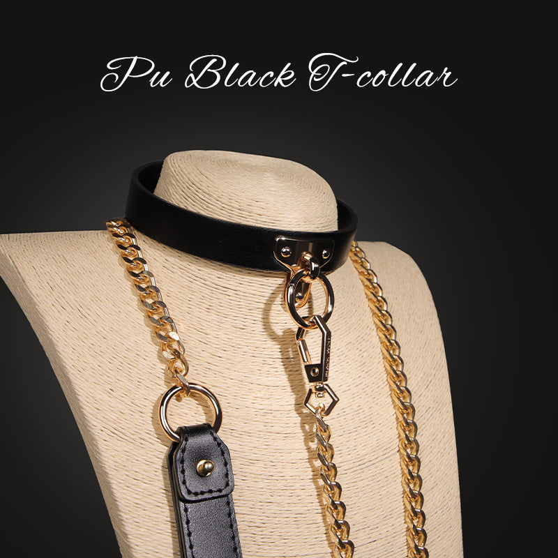 Black Slave Collar and Leash Set BM79