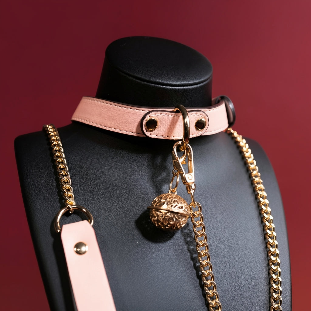 Bell Slave Submissives Collar and Leash Set BM63