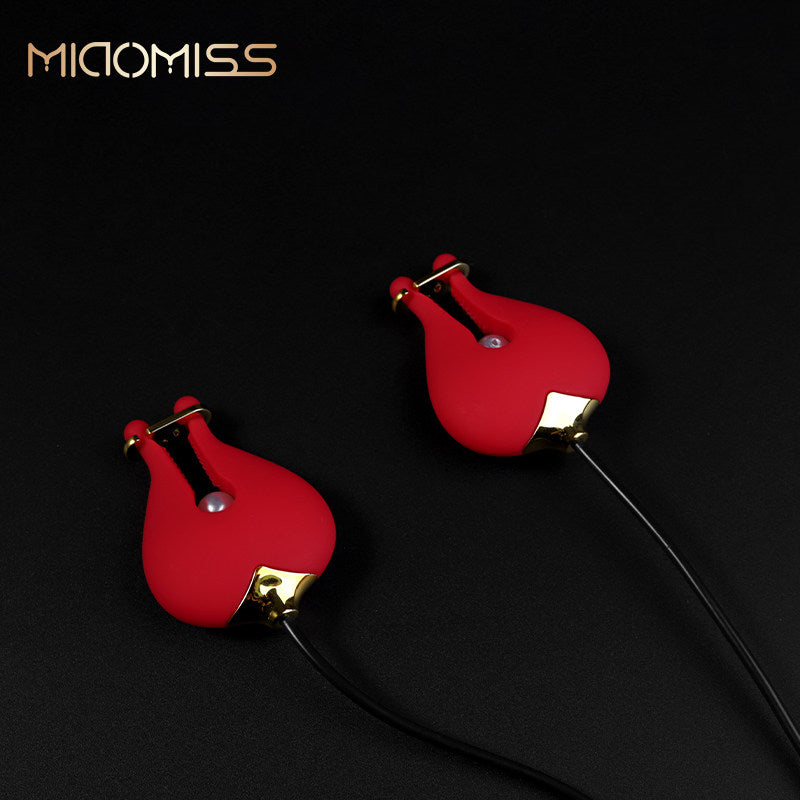 Vibrating Dual Vibrating Silicone Nipple Clamps BM40