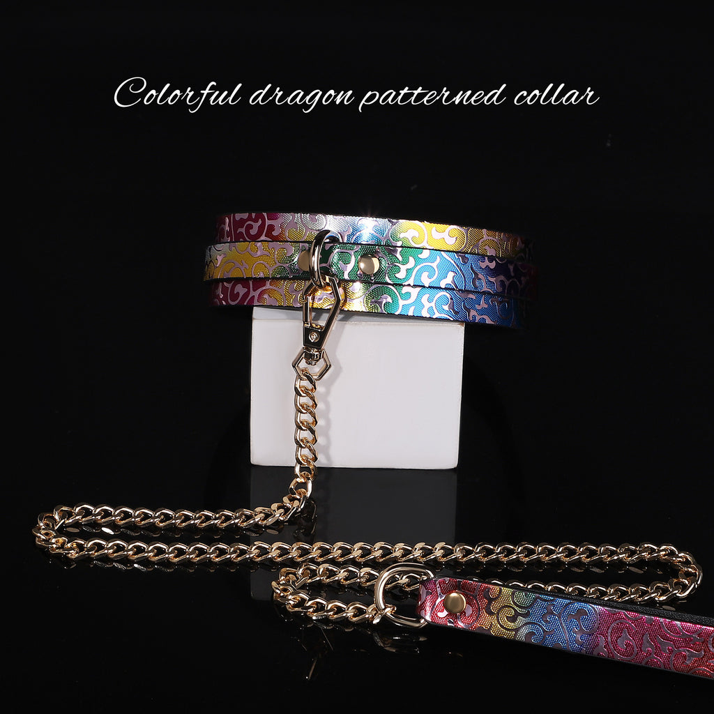 Iridescent Wide Day Collar and Leash Set BM105