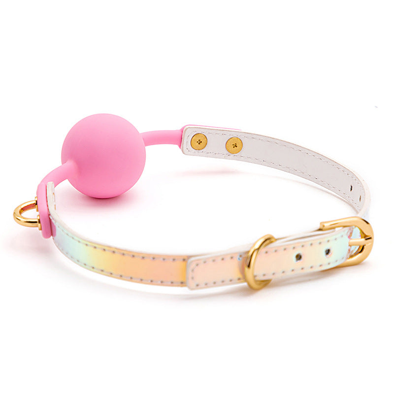 Pink Rainbow Holographic Ball Gag BM75