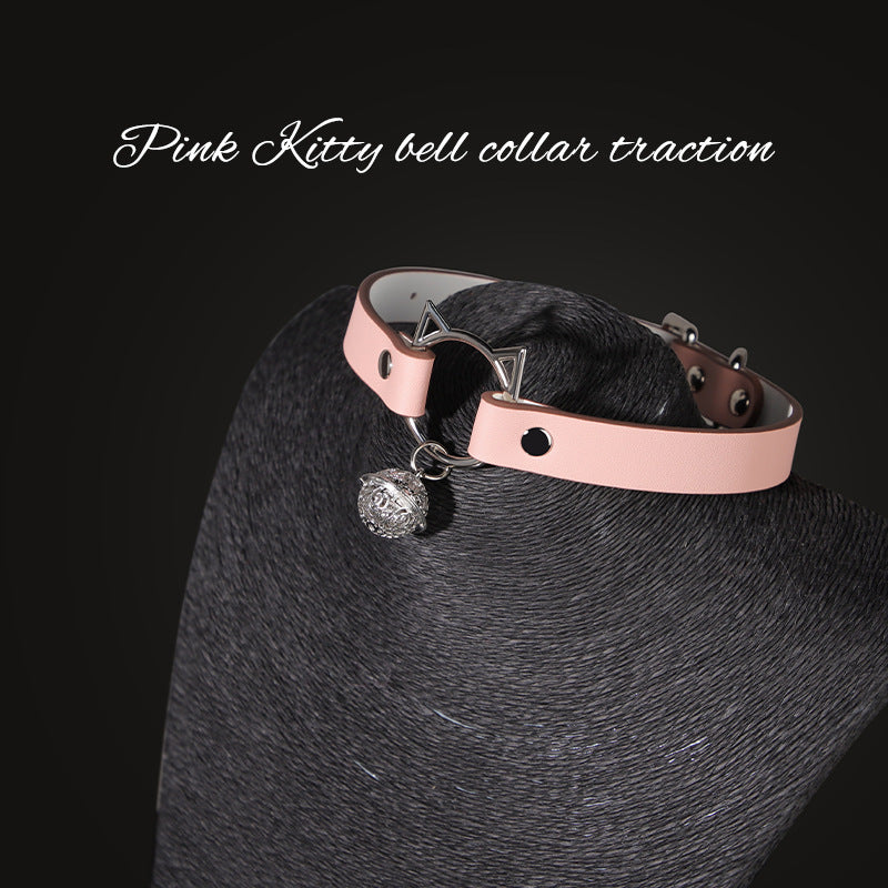 Pink Kitty Sub Collar and Leash Set BM78