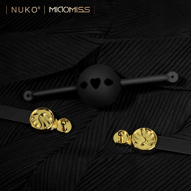 Luxury Black & Gold Ball Gag BM43