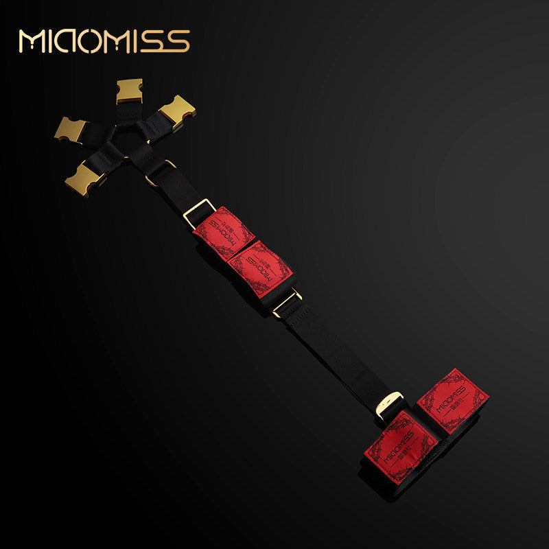 Four-Point BDSM Body Restraint Harness with Cuffs BM38