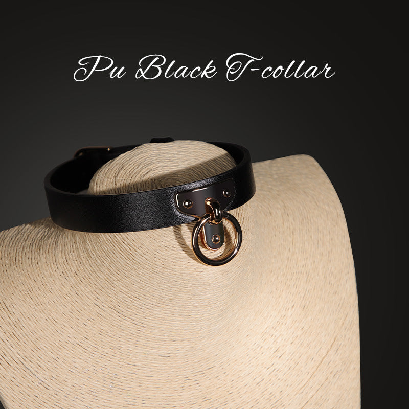 Black Slave Collar and Leash Set BM79