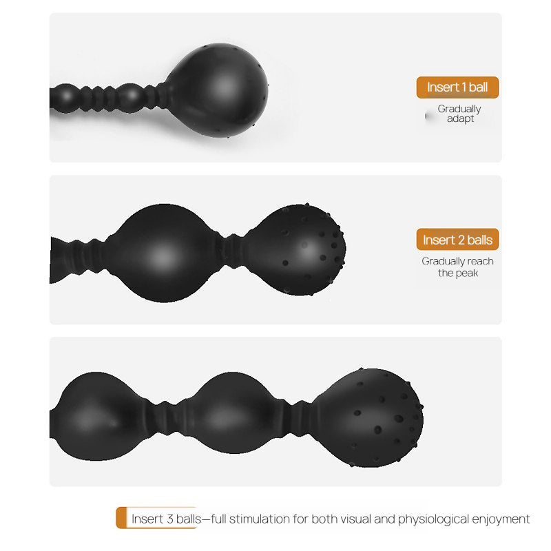 Inflatable Triple-Bead Anal Plug BM45