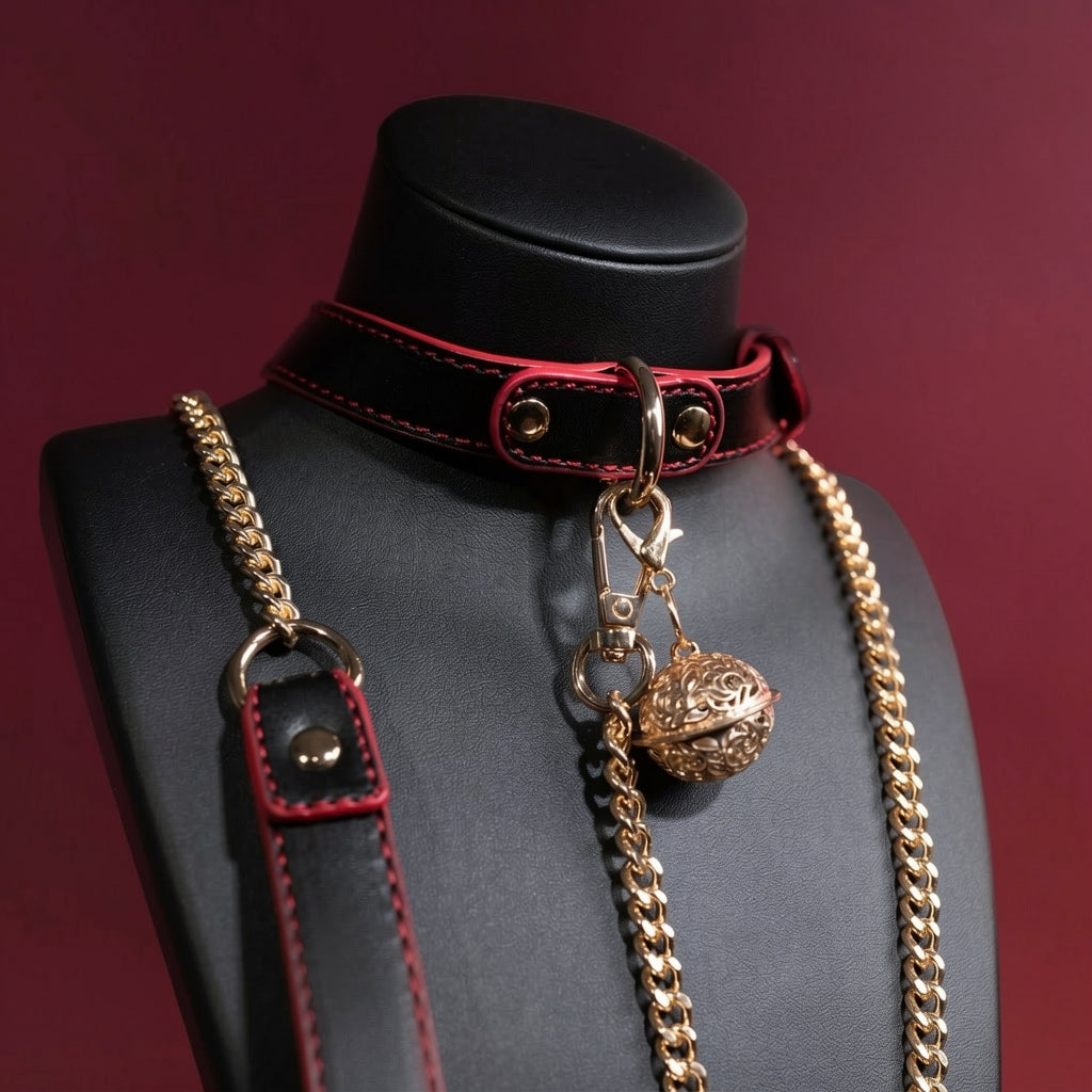 Bell Slave Submissives Collar and Leash Set BM63