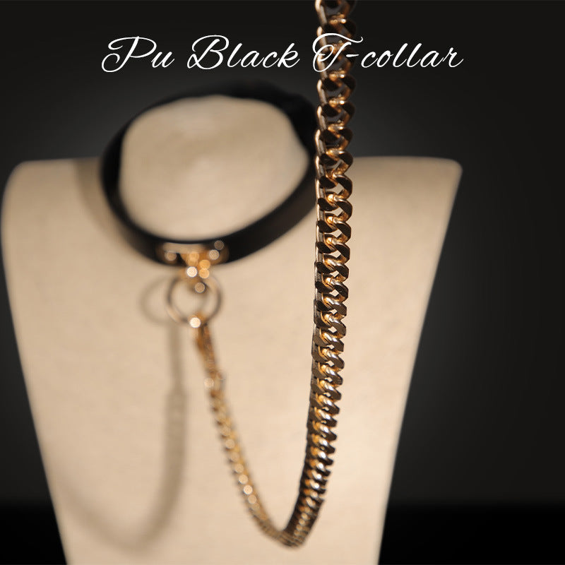 Black Slave Collar and Leash Set BM79