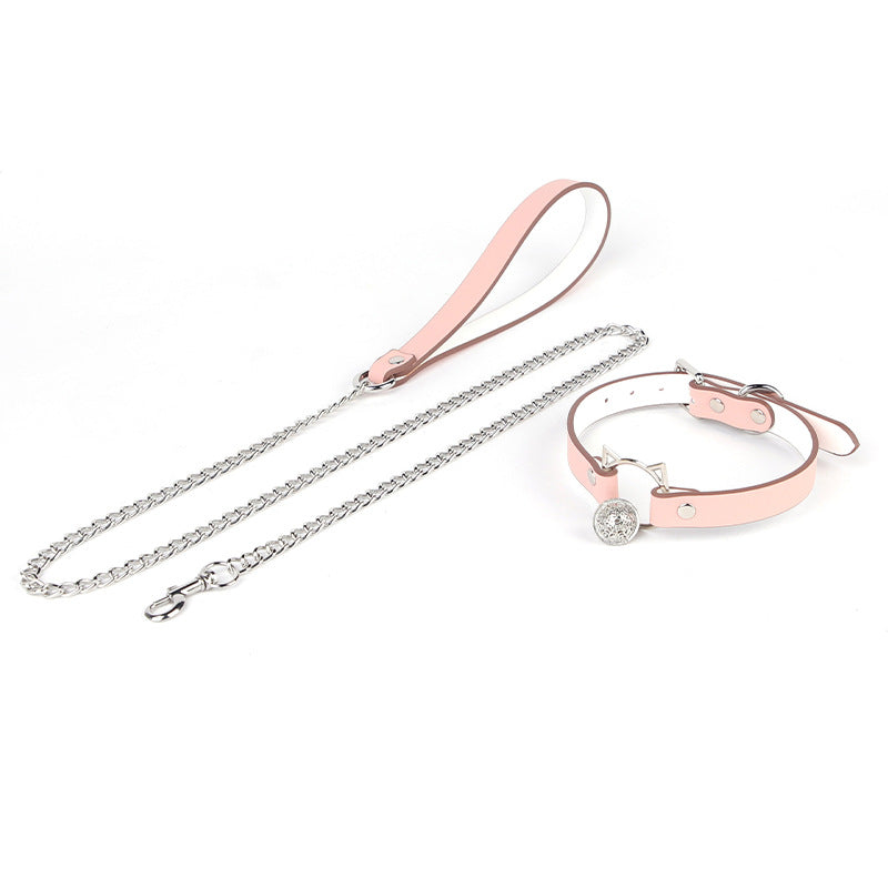 Pink Kitty Sub Collar and Leash Set BM78
