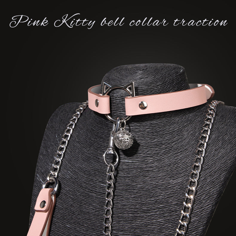 Pink Kitty Sub Collar and Leash Set BM78