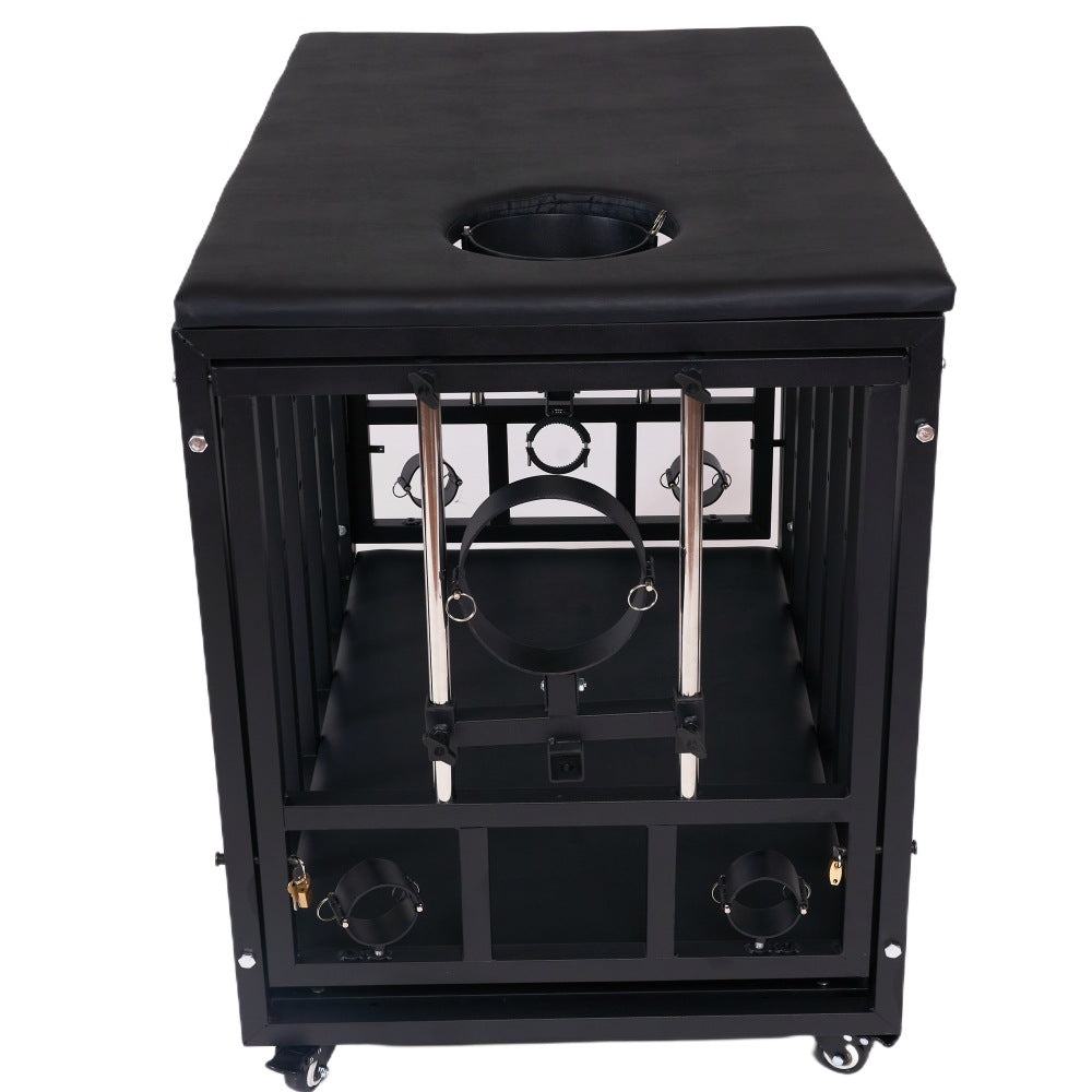 Large Extended BDSM Confinement Cage with Padded Top BF29