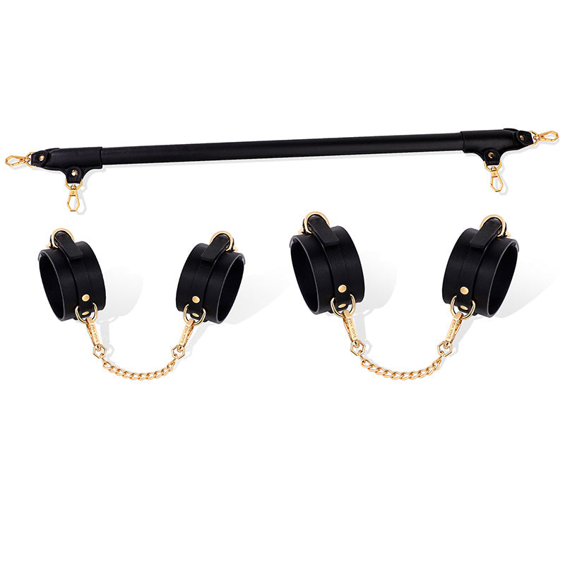 Black and Gold Multi-Configuration BDSM 5-piece Bondage Restraint Set BM130