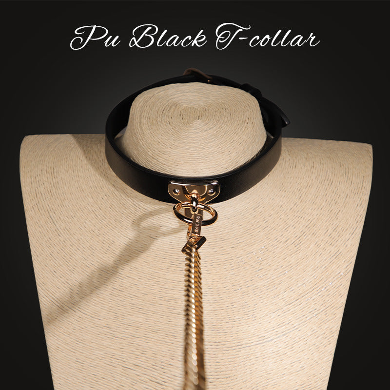 Black Slave Collar and Leash Set BM79