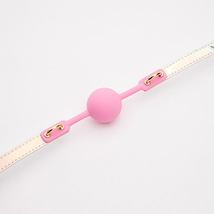 Pink Rainbow Holographic Ball Gag BM75