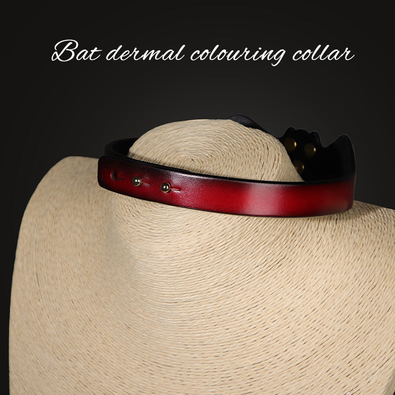 Real Leather Choker and Leash Set – Bat Wing BM100
