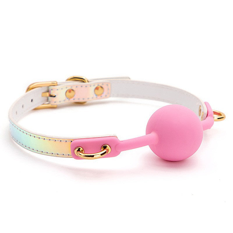 Pink Rainbow Holographic Ball Gag BM75