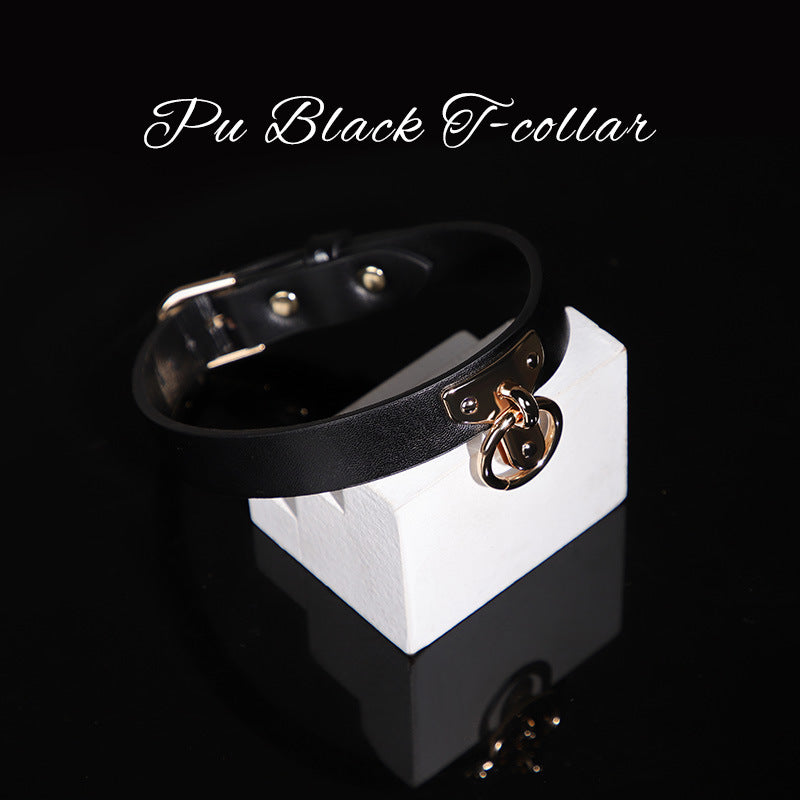 Black Slave Collar and Leash Set BM79