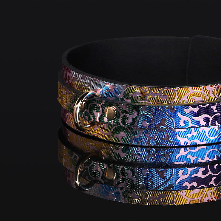 Iridescent Wide Day Collar and Leash Set BM105