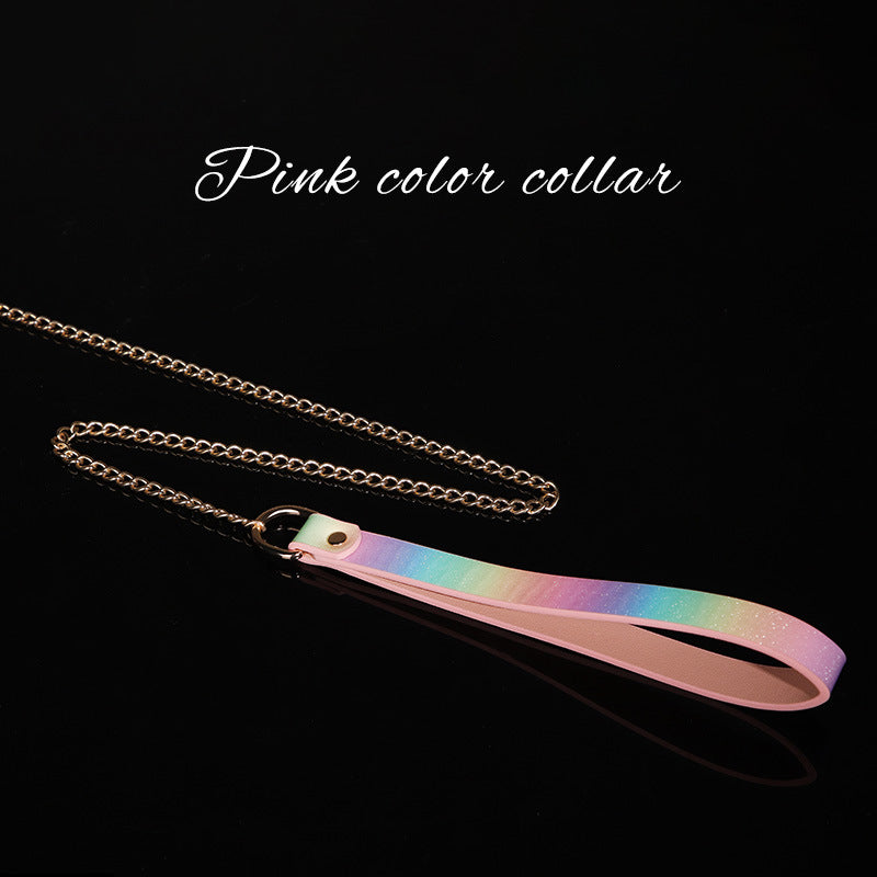 Holographic PU Collar and Detachable Leash BM104