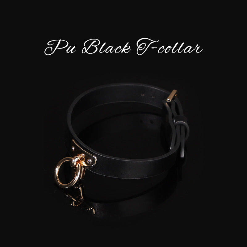 Black Slave Collar and Leash Set BM79