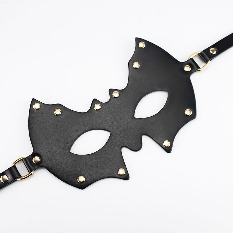 Bat-Style Leather Eye Mask BM69