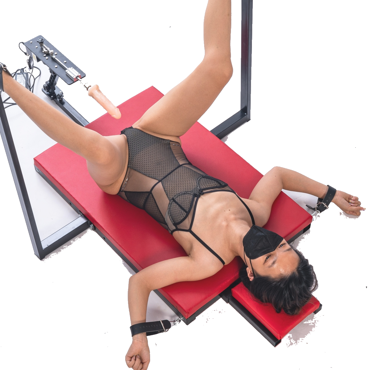 BDSM Restraint Bed with Raised Limb Supports