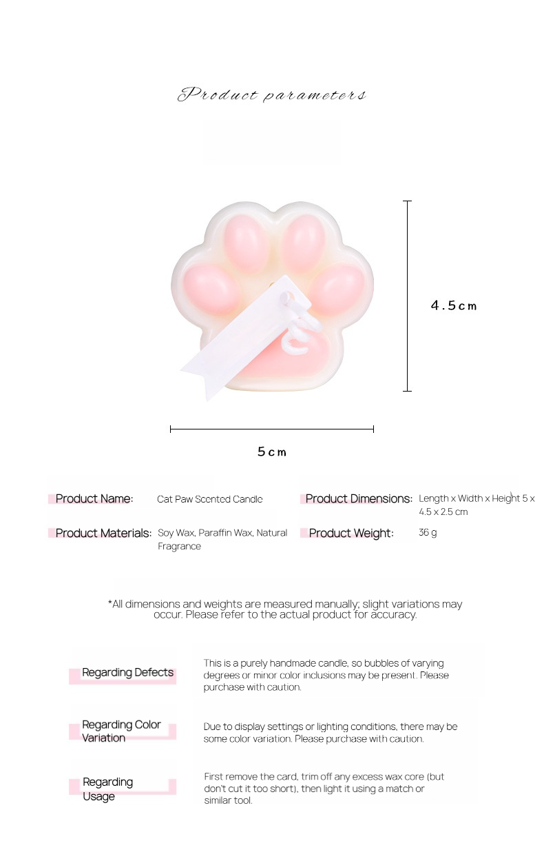 Cat Paw Low Temperature Drip Candle for Sensory Play BM30