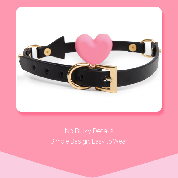 Heart-Shaped BDSM Ball Gag with Arrow-Strap Design BM118