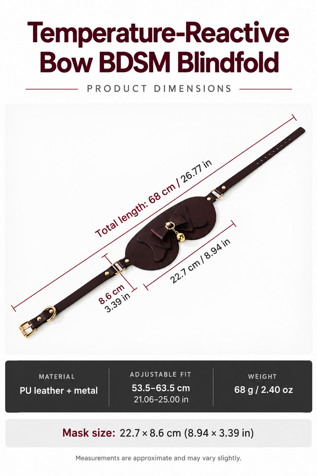 Temperature-Reactive Bow BDSM Blindfold