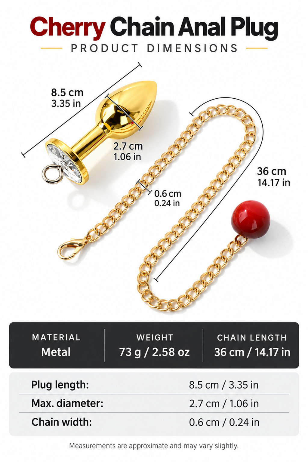 Metal Cherry Chain Anal Plug