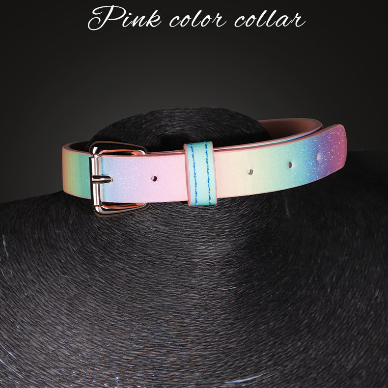 Holographic PU Collar and Detachable Leash BM104