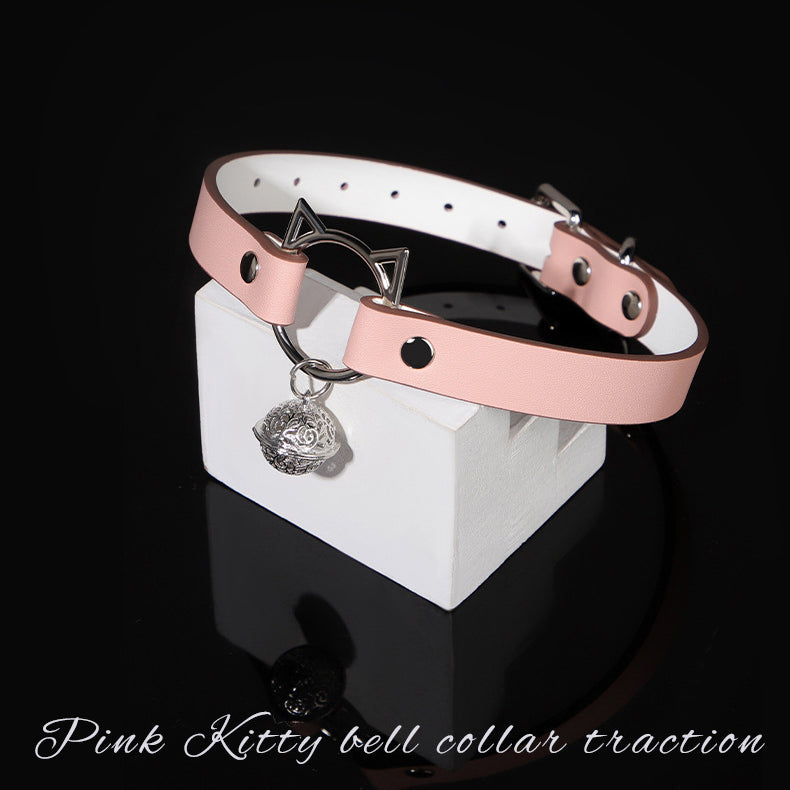 Pink Kitty Sub Collar and Leash Set BM78