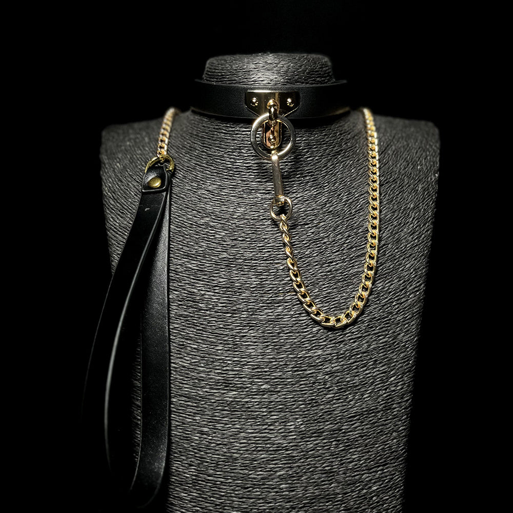 Black Gold Collar and Leash Set BM62
