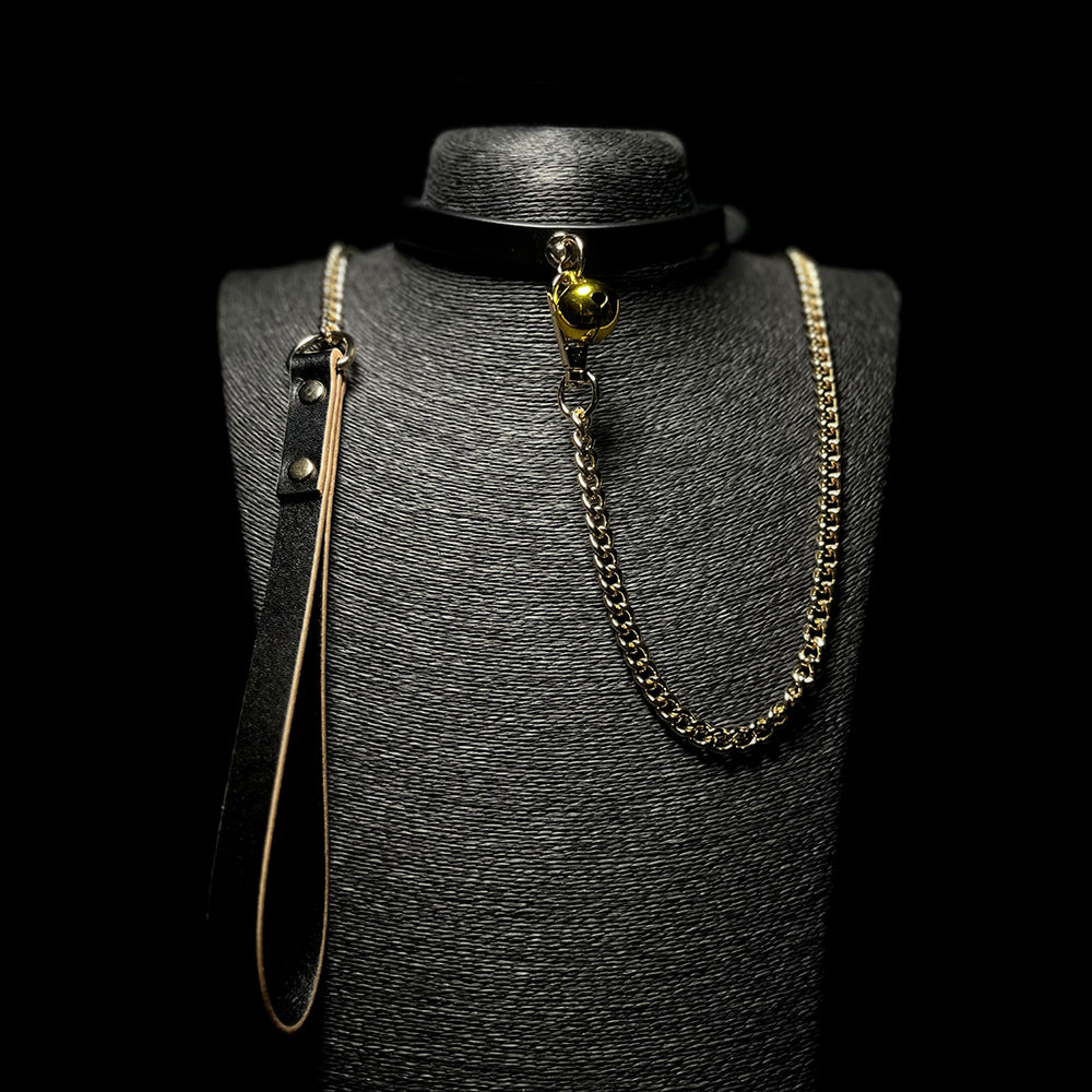 Black Gold Collar and Leash Set BM62