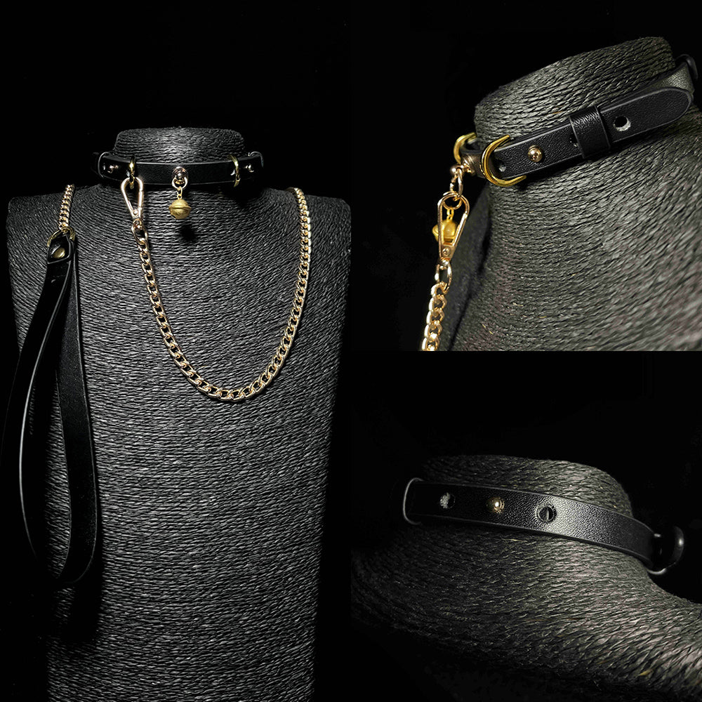 Black Gold Collar and Leash Set BM62