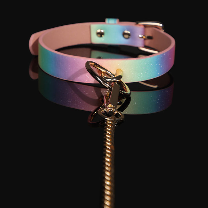 Holographic PU Collar and Detachable Leash BM104