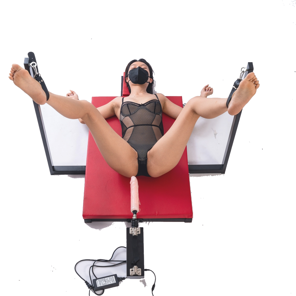 BDSM Restraint Bed with Raised Limb Supports