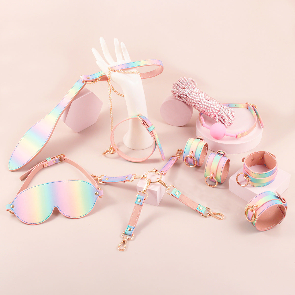 Rainbow 8-Piece BDSM Bondage Set BM113