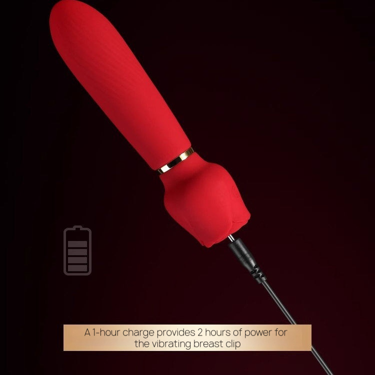 Vibrating Dual Vibrating Silicone Nipple Clamps BM40