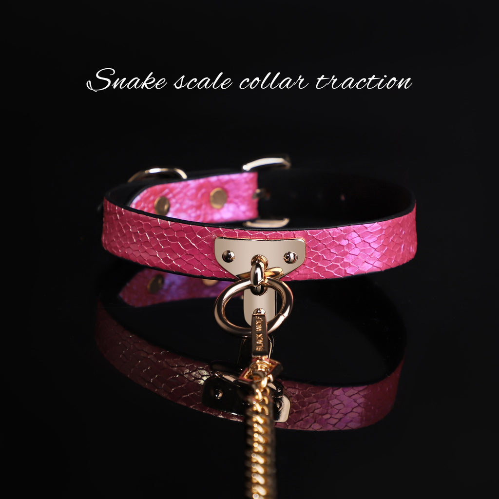 Snake Pattern Sub Collar and Leash Set BM80