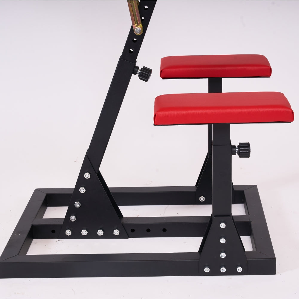 Adjustable BDSM Restraint Stand with Neck, Wrist and Ankle Cuffs