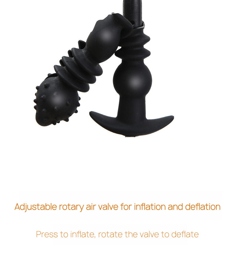 Inflatable Triple-Bead Anal Plug BM45