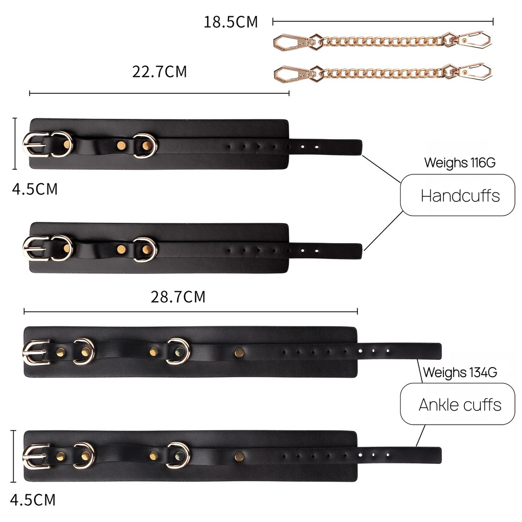 Black Handcuff & Ankle Cuff Set BM77
