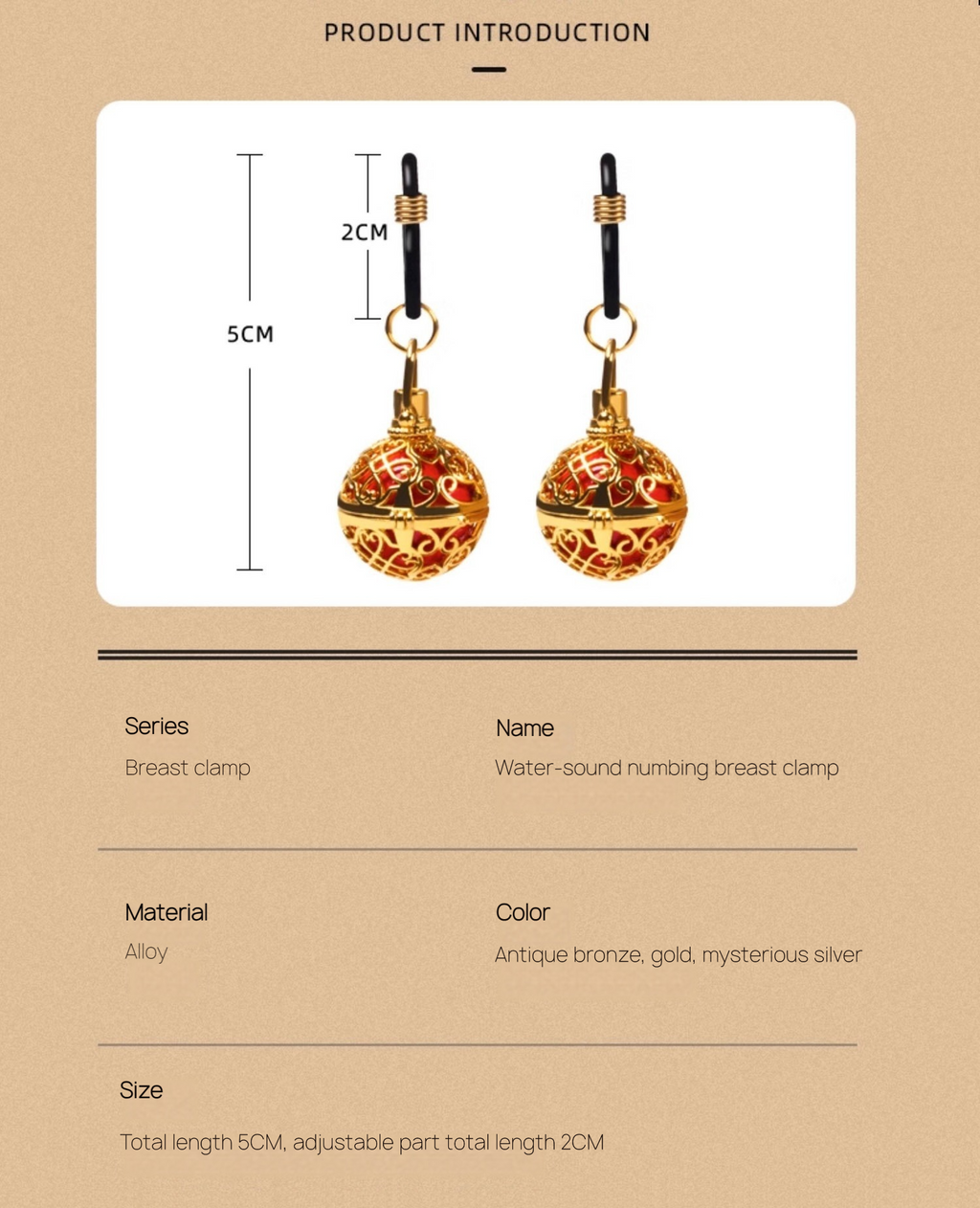 Ornate Gold Nipple Clamps BM39