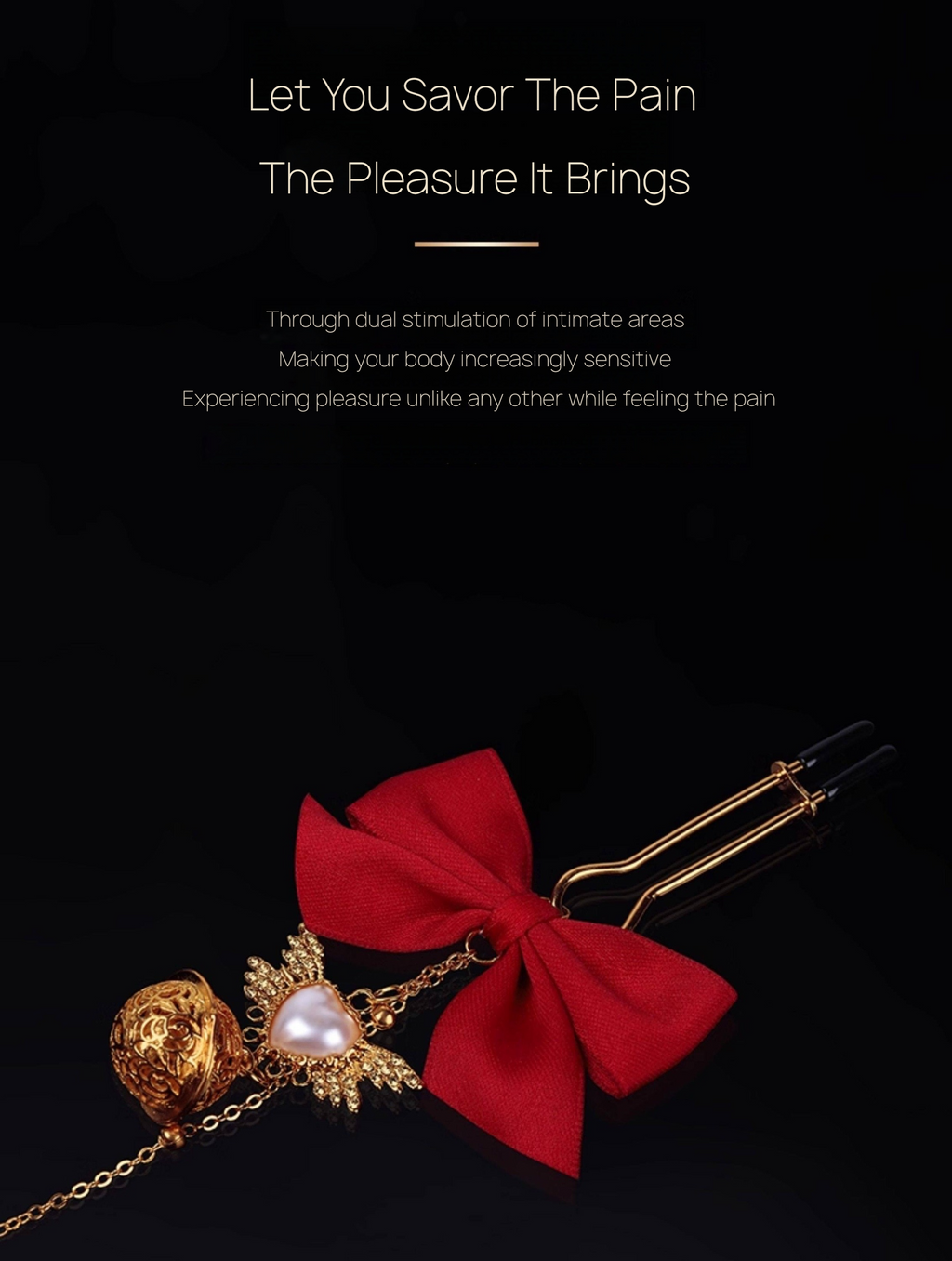 Gold Butterfly Flower Bell Nipple Clamps with Bow Tie Decoration BM33
