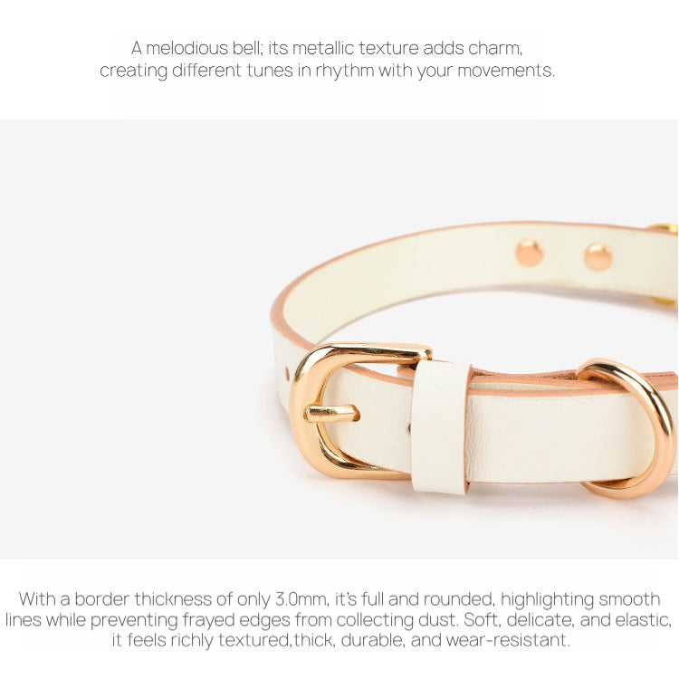 Cowhide Bell Collar and Leash Set BM61