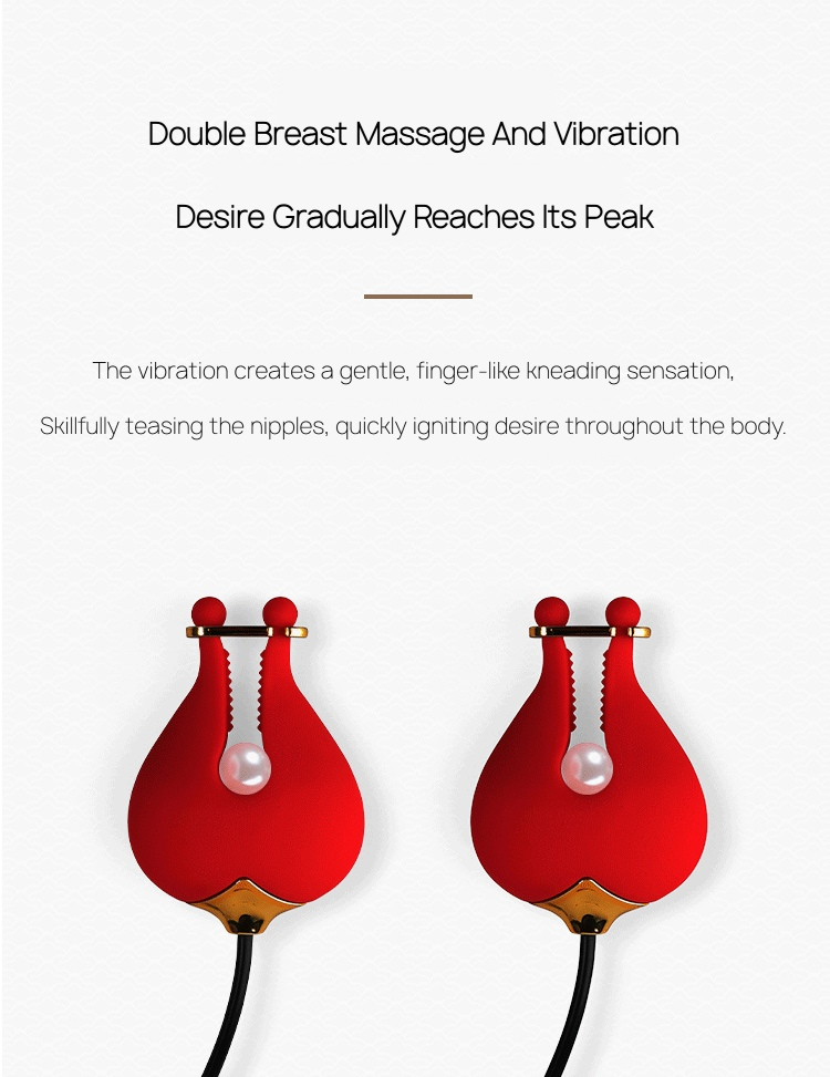 Vibrating Dual Vibrating Silicone Nipple Clamps BM40