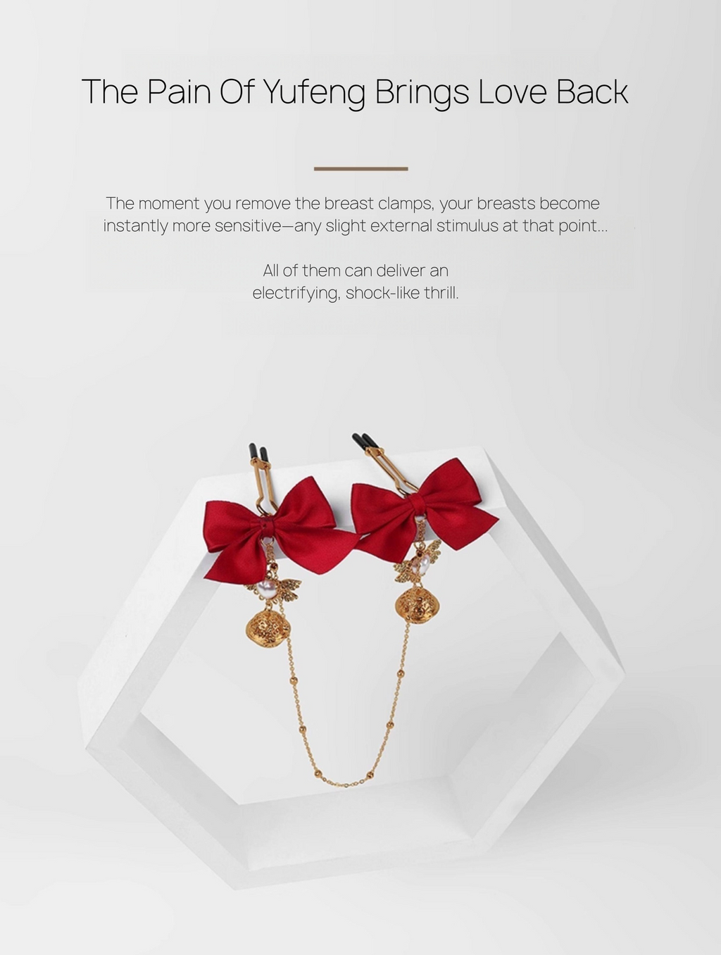 Gold Butterfly Flower Bell Nipple Clamps with Bow Tie Decoration BM33